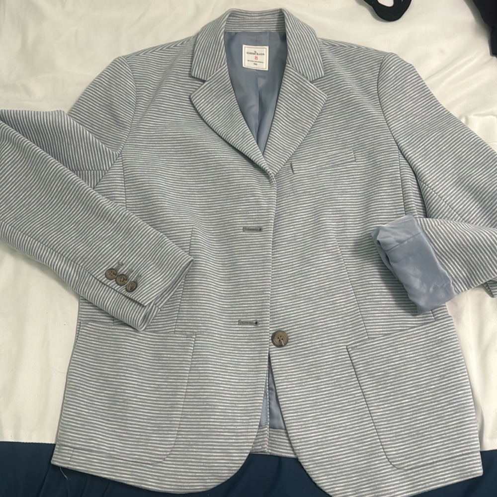 GAP Gray & Blue Stripe blazer. Sz 8